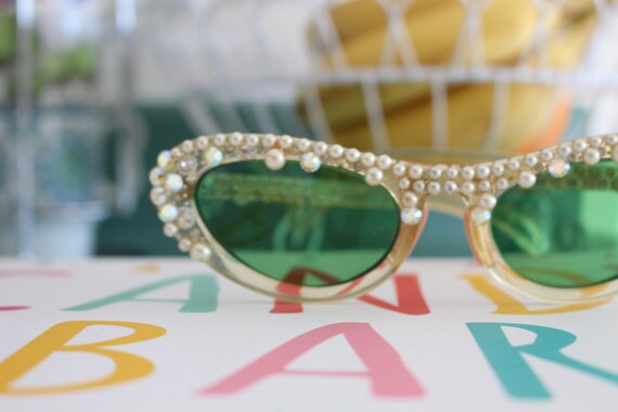1940s 1950s Cat Eye Sunglasses...vintage. fancy. … - image 3