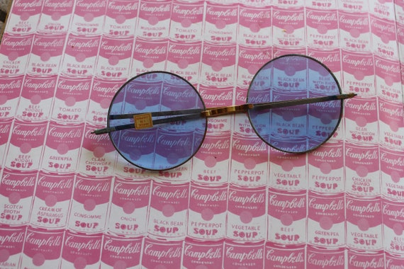 1970s BLUE Round Lens Sunglasses....retro sunglas… - image 2