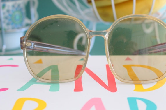 70s Vintage MOD DISCO Sunglasses...tinted. oversi… - image 1