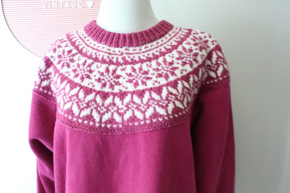 1980s Fushia Pink Winter Sweater....unisex. color… - image 3