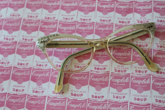 1950s 1960s Vintage CAT EYE Sunglasses...gold. ho… - image 3