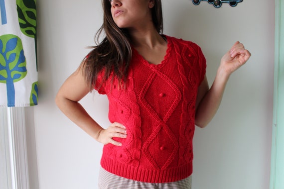 1980s CRANBERRY Red Sweater..size medium.colorful… - image 3