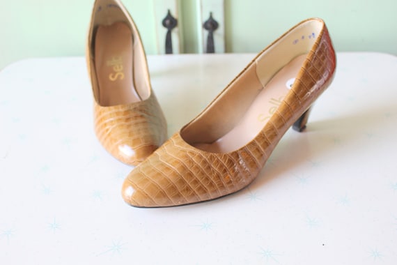 1980s Designer Selby Leather Heels...size 8 women… - image 1