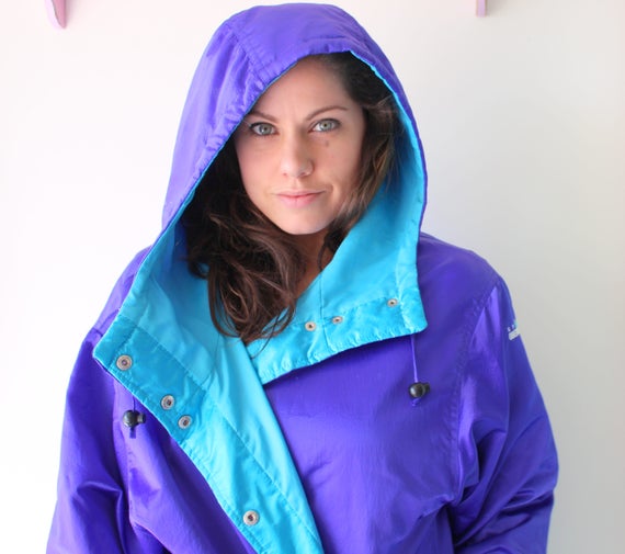 1980s PURPLE BLUE MESH Jacket....size medium larg… - image 1