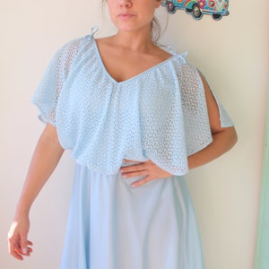 1960s BLUE Wedding Bridal Dress....size small womens....dress. 1960s dress. ladies. garden party. victorian. vintage wedding. mid century