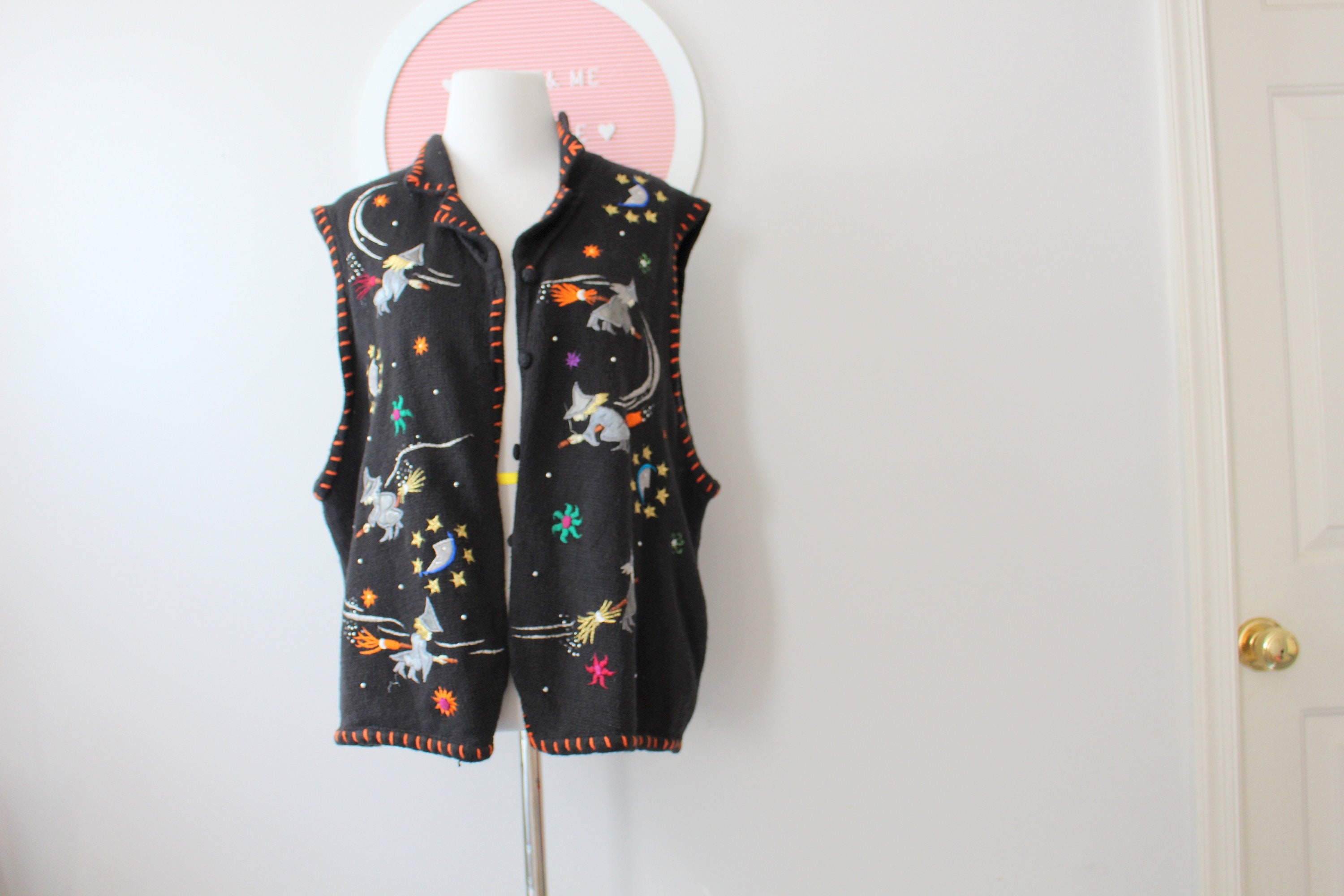 1980s Vintage HALLOWEEN SWEATER Vest 