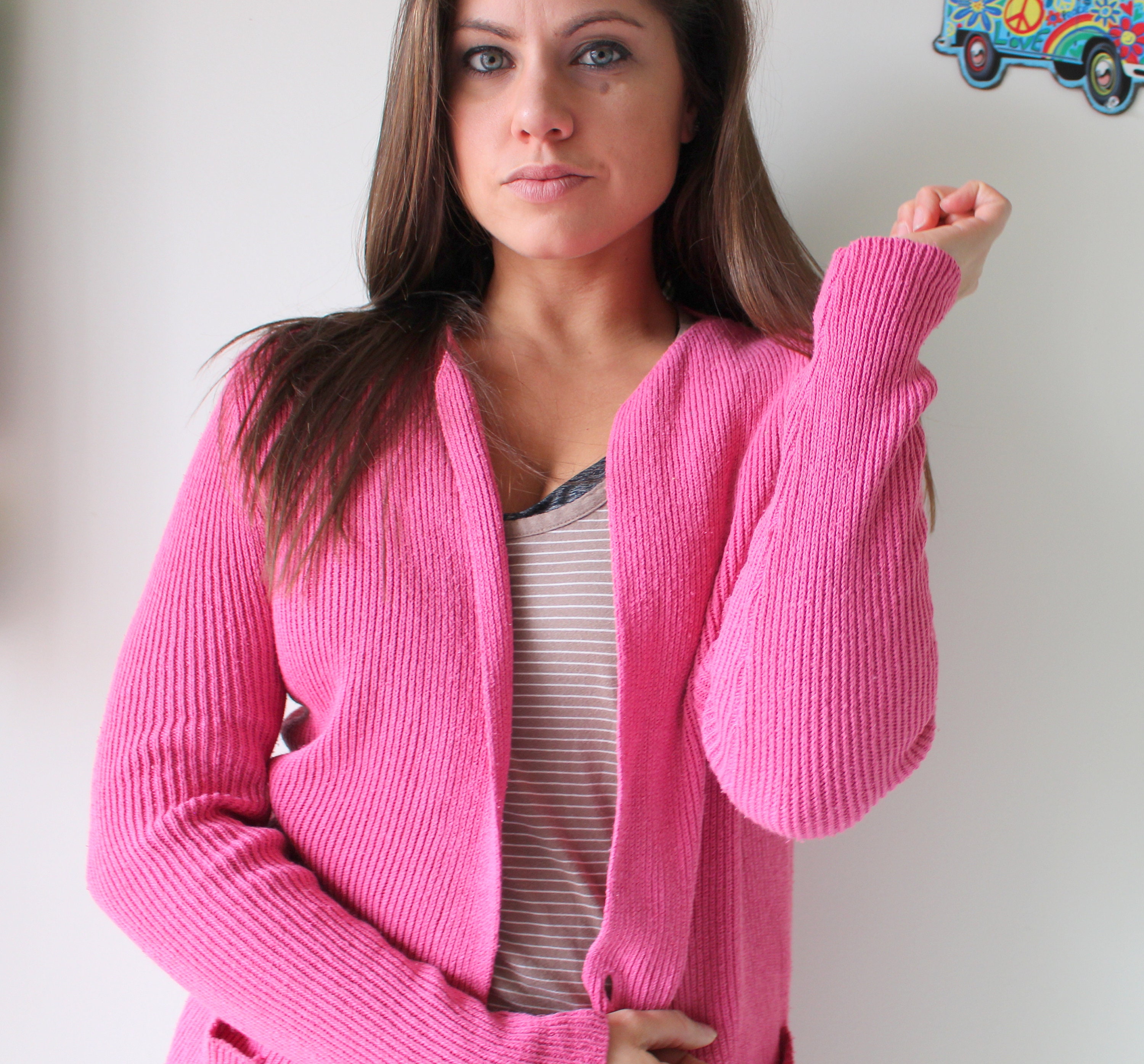 Bubble gum store pink cardigan