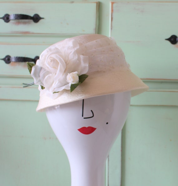 Vintage Tulle Floral DREAM Hat....wedding hat. ch… - image 1