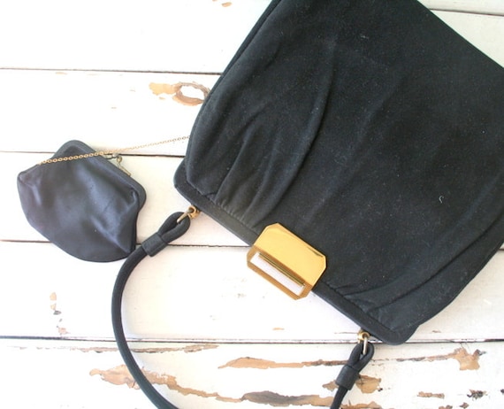 Vintage MOD GIRL Fancy Handbag....retro. black cl… - image 1