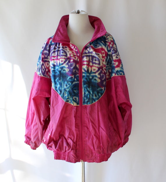 1980s Purple Blue Pink Mesh Jacket....colorful. br