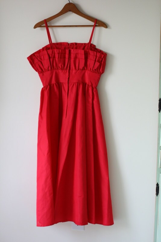 Vintage RED GLAM Ruffled Victorian Dream Dress....size - Etsy