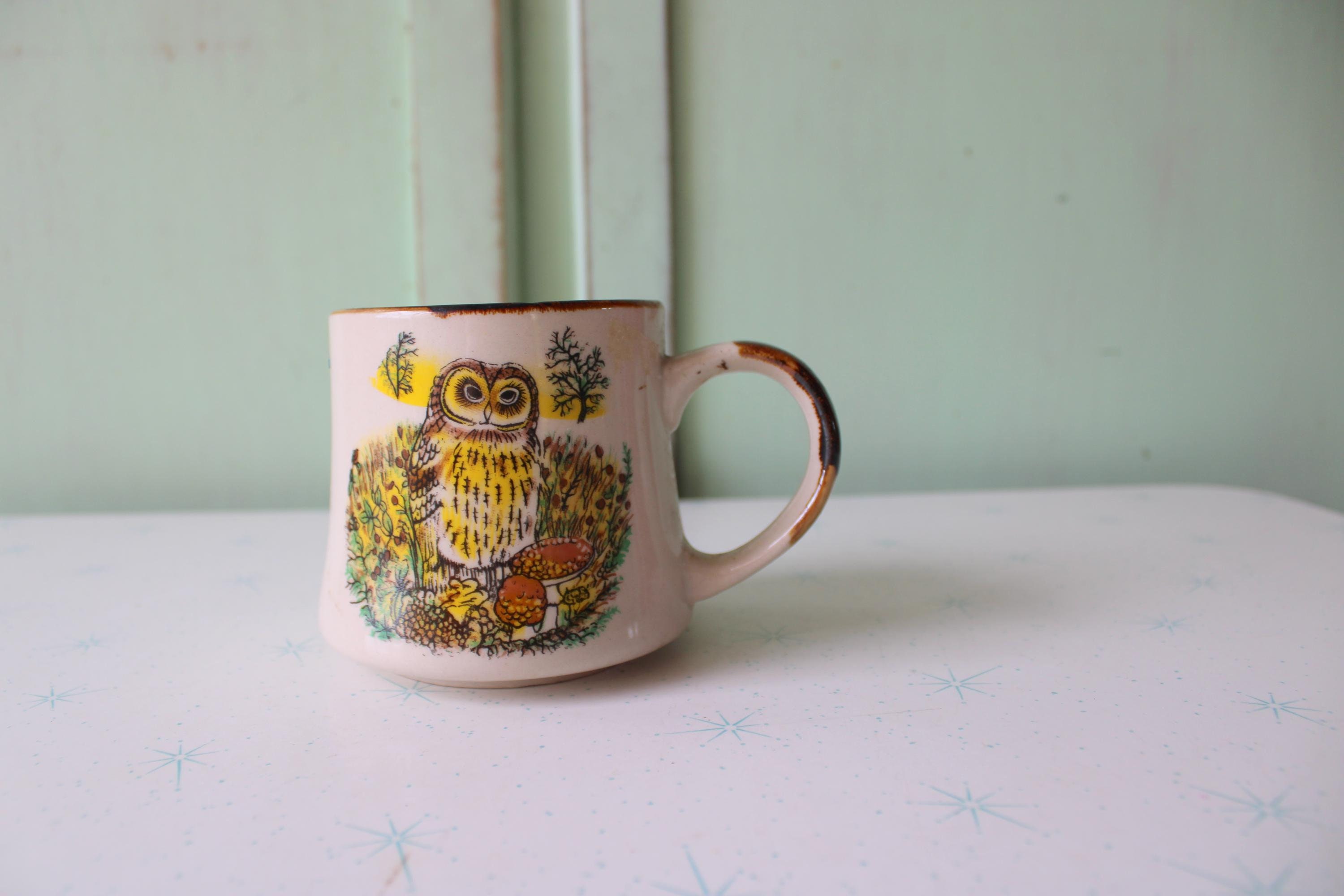1970s Vintage Owl Mug: Retro Kitsch Kitchen Decor