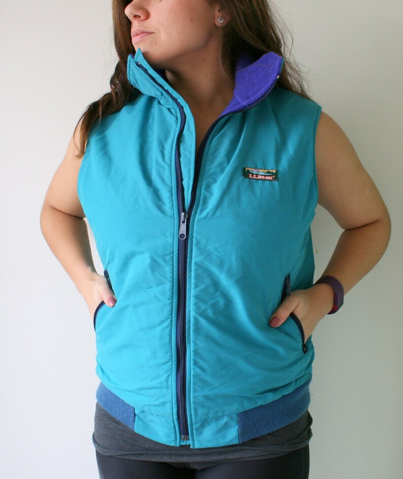 bright retro rainbow BEAN Teal Mesh Jacket...colorful 1980s hipster urban 1980s L.L fun unisex rad womens vest 1990s mens