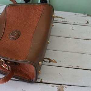 Vintage ORANGE BROWN LEATHER Shoulder Purse.....1980s Purse. - Etsy