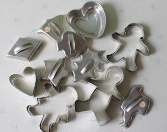 Juego de cortadores de galletas navideños: Repostería festiva de los años 60 y 70