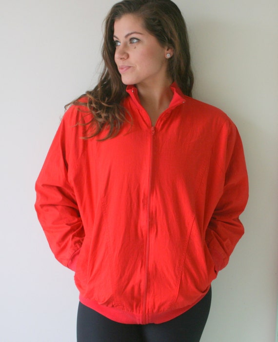 1970s 80s RED Jacket.unisex. Sports Jacket. Retro. Designer