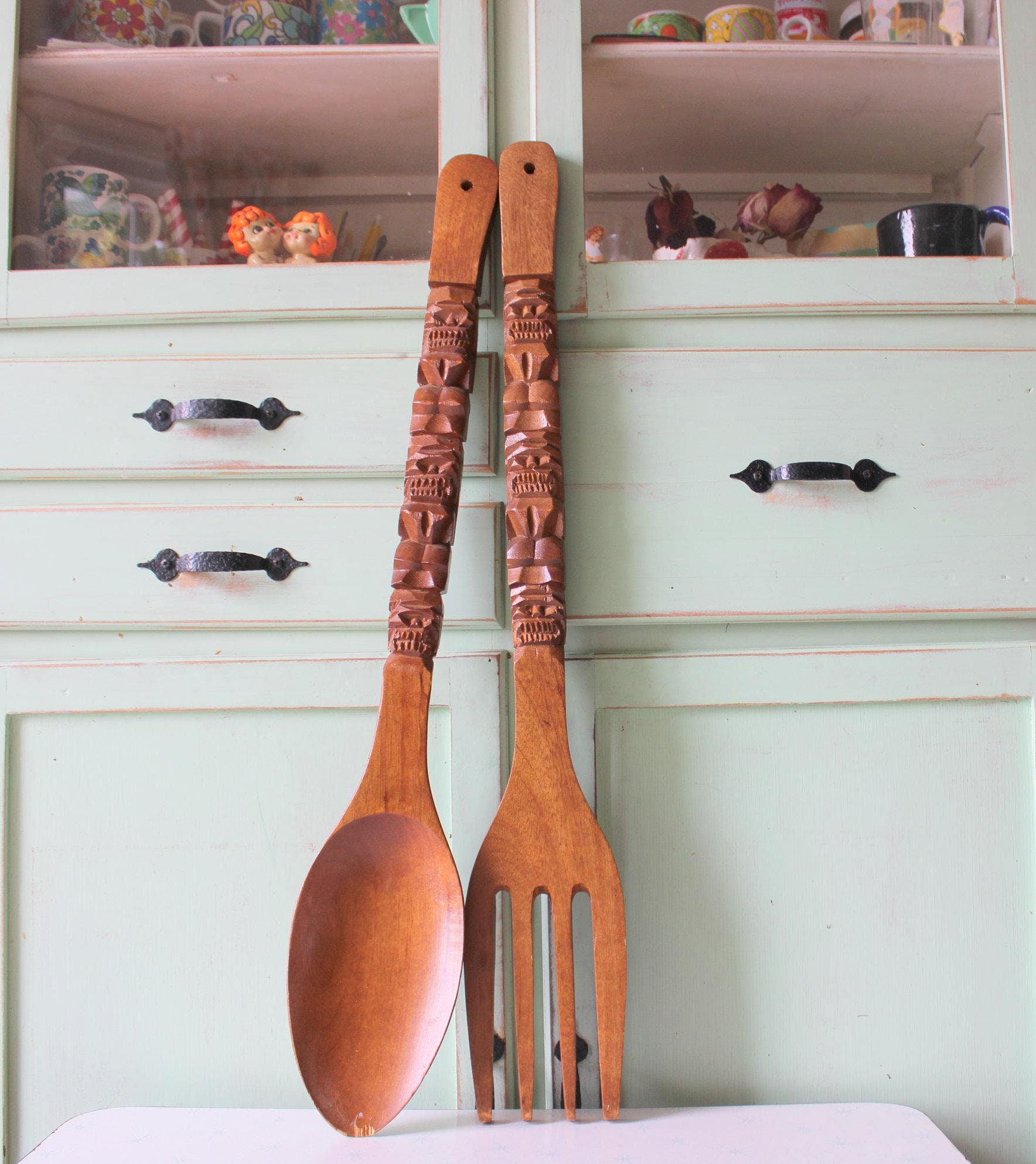 アンティーク 向付 江戸後期 龍　5+2枚 Vintage Huge Wooden Spoon and Fork Set.retro Housewares