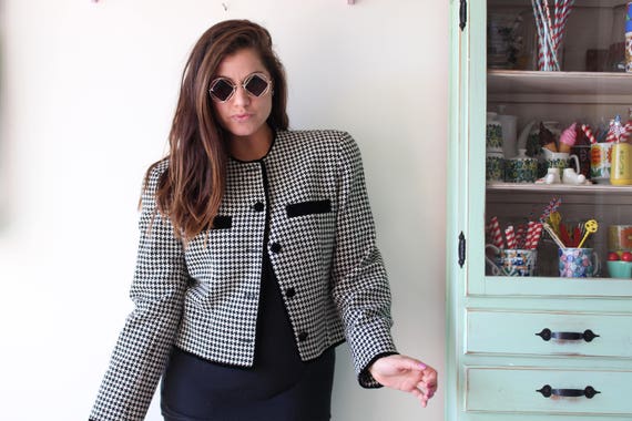 Vintage Ann Taylor Wool Jacket: 1990s Checkered C… - image 2