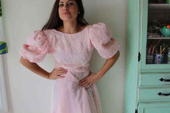 Vintage PINK LACE Ruffled Victorian Dream Dress..… - image 4