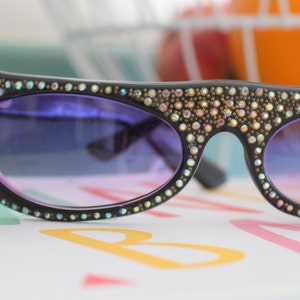 1950s 1960s Costume Cat Eye Sunglasses...vintage. fancy. cateye. 1960s accessories. glitter. twiggy. designer. 1950s. rare. gogo image 1