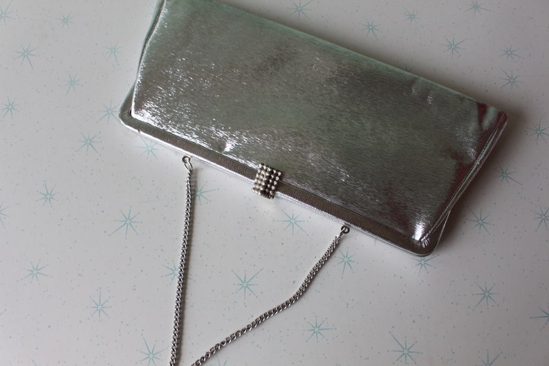 60s accessories homecoming princess 1960s SILVER Fancy Clutch Purse.....costume party glam prom gogo fancy bag change purse mod