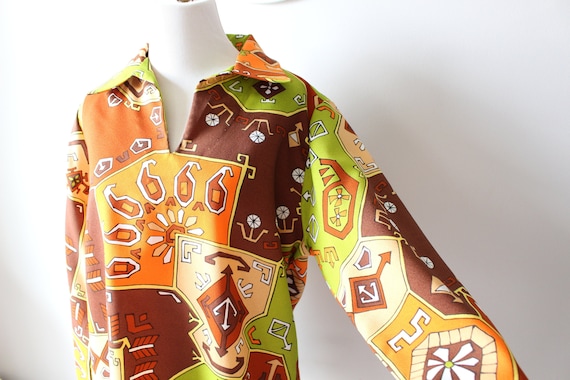 1970s GROOVY BLOUSE...size small medium womens..r… - image 1