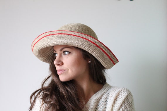 Vintage CITY GIRL Hat...straw hat. church. design… - image 5