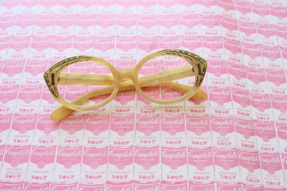 1950s 1960s Vintage CAT EYE Glitter Glasses.vinta… - image 1