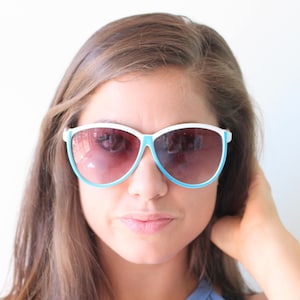 1970s Blue Sunglasses: Italian Mod Style, Rare Deadstock
