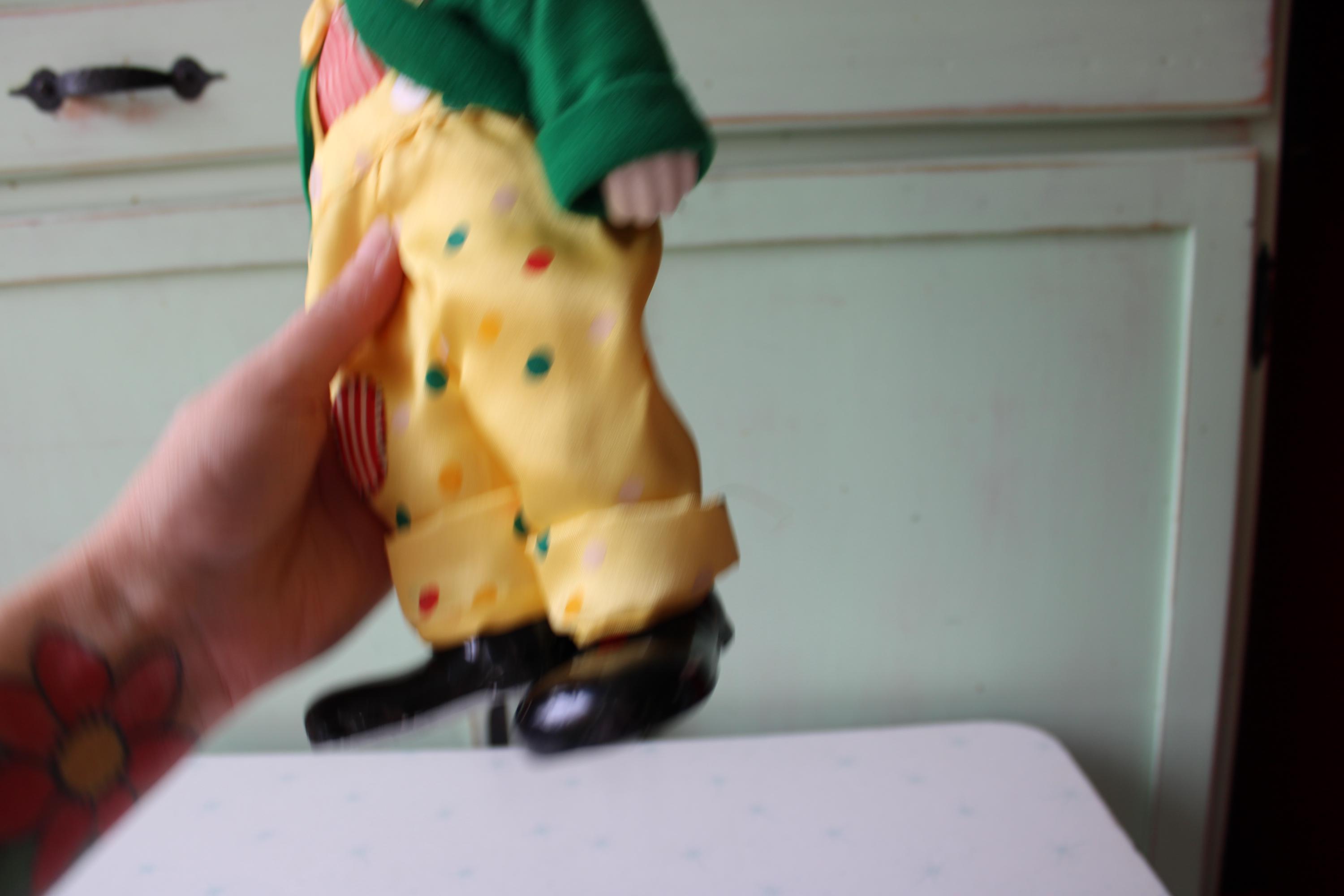 ピエロ陶器置き物高さ27cm 4体セットマットレトロアンティーク