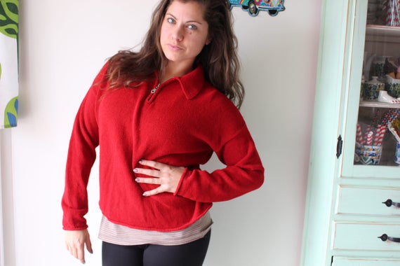 1990s Designer Red Sweater.....express tricot. co… - image 4