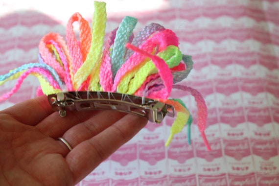 NOS 1980s Shoe Lace Hair Bow Clip.....retro. 1980s Prom. - Etsy NOS 1980s Shoe Lace Hair Bow Clip.....retro. 1980s Prom. - Etsy