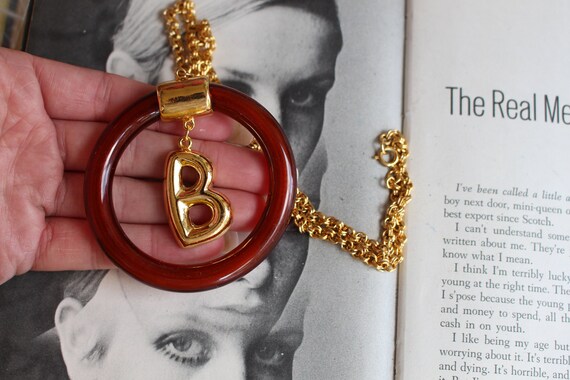 New Old Stock 1980s Letter B Necklace.....golden.… - image 3