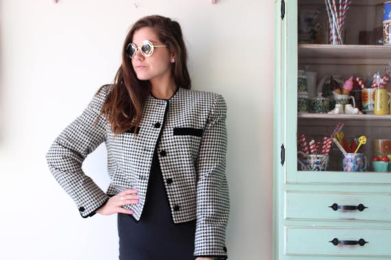 Vintage Ann Taylor Wool Jacket: 1990s Checkered C… - image 3