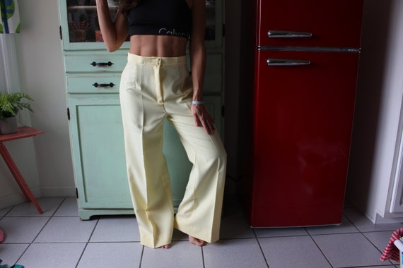 70s Vintage Yellow Pants....hipster. retro. hippi… - image 2