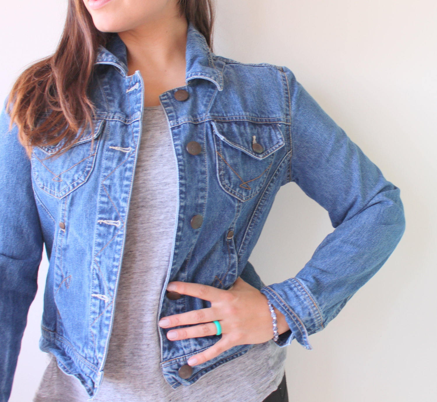 Bill Blass Denim Jacket 80S-90S Unisex Coat,