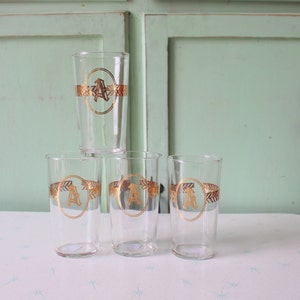 Juego de cristalería retro de la década de 1970 con la letra A... cocina retro. elegante. para beber. para servir. moderno. regalo de bodas. inauguración de la casa. letra A. regalo de cumpleaños