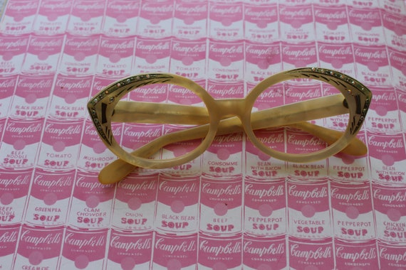 1950s 1960s Vintage CAT EYE Glitter Glasses.vinta… - image 6