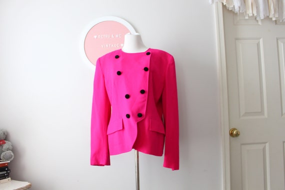 Hot pink blazer jacket top