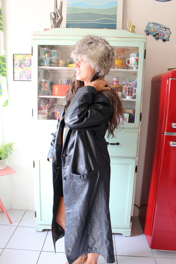 1980s BLACK LEATHER Jacket...size medium. retro. … - image 7