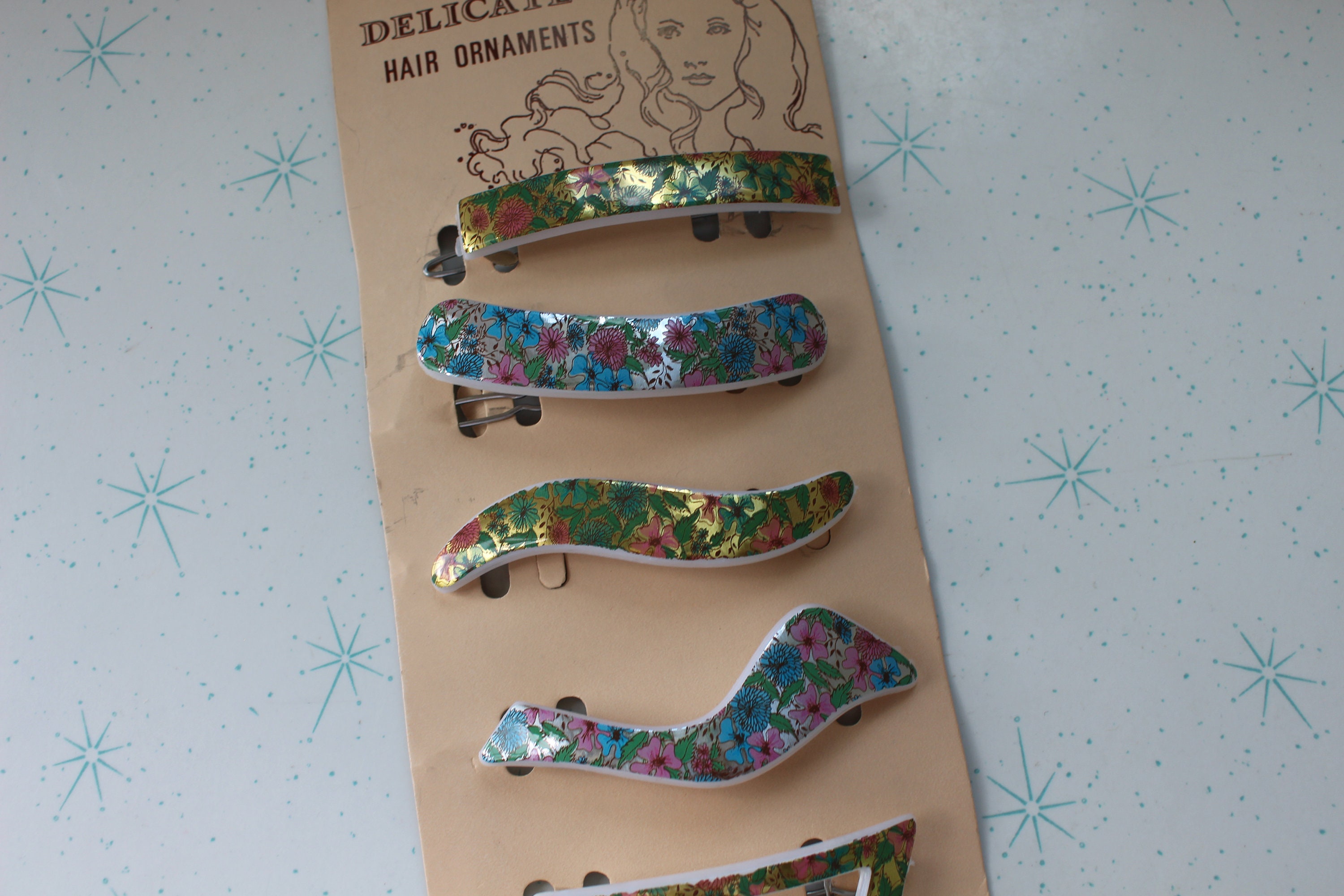 1960s Floral Hair Barrette: Mid-century Retro Accessory - Etsy