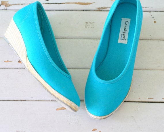 bright blue flat shoes