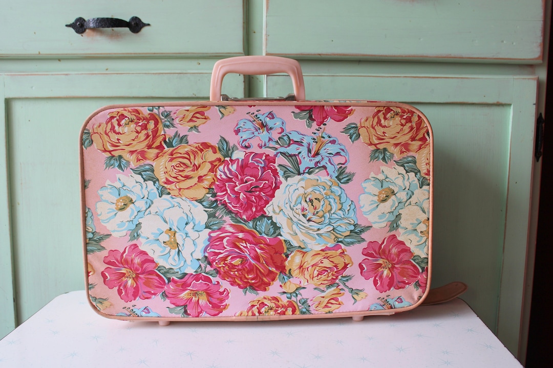 Valisette Vintage Années 60 Pour Perruque - Paisley Rose Avec Tête De Mannequin - Made In USA