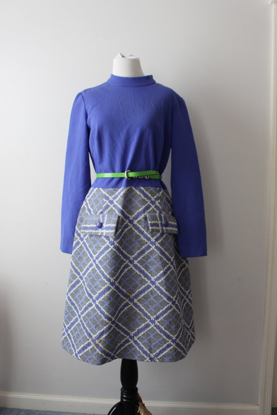 1960s GROOVY Purple Silver SCOOTER Dress....long … - image 5