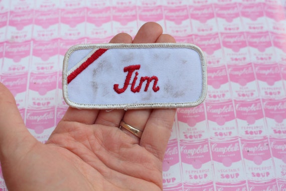 Vintage 1970s 80s JIM Name Patch...costume. 70s 8… - image 1
