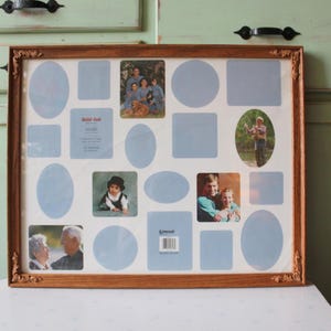 Vintage Holz Collage Bilderrahmen: 18x22 1980s Wohnkultur