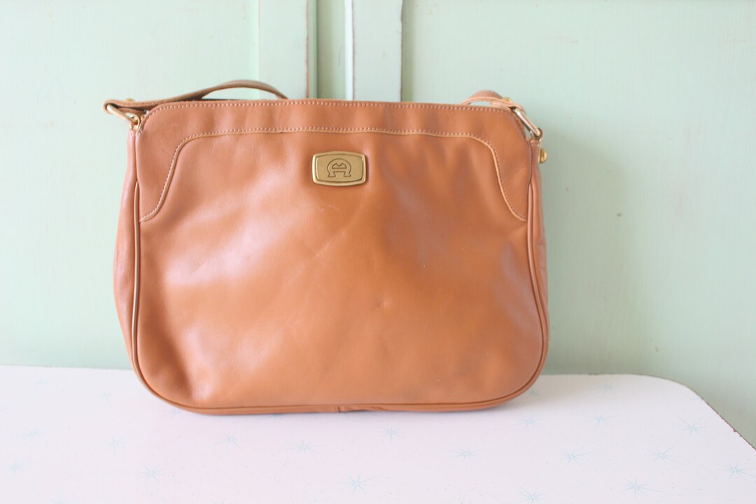 Sac à Main Vintage Etienne Aigner En Cuir Marron - Porté épaule - Occasion En Très Bon état