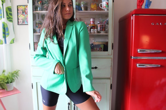 Vintage Kelly Green Blazer Jacket.size medium lar… - image 6