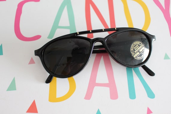 1980s Black NOS Deadstock Sunglasses....retro. sh… - image 2