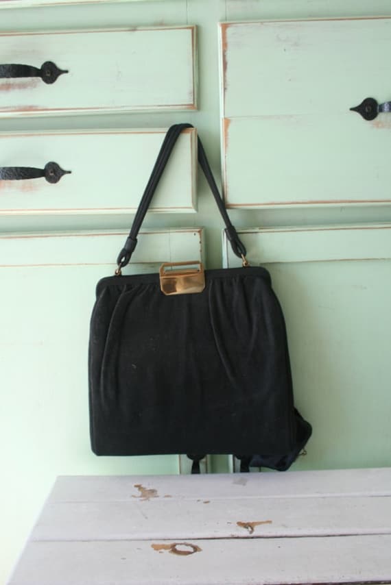 Vintage MOD GIRL Fancy Handbag....retro. black cl… - image 2